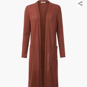 Soft Knit Thin Longline Open Front Cardigan